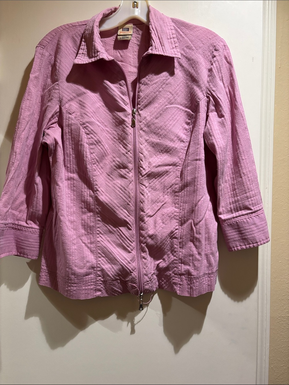 Faded Glory Pink Quilted Zip-Front Jacket